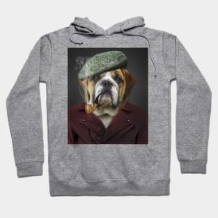 Senior Pug Smoking Pipe Funny Portrait Hoodie